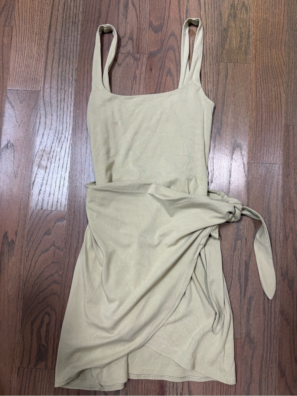 Aritzia Sleeveless Wrap Mini Dress in Sage